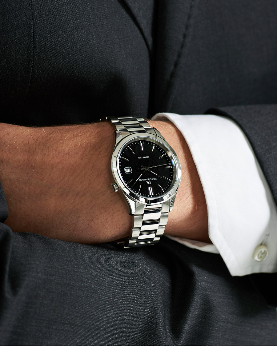 Heren | Sjöö Sandström Jubilee Steel Quartz 40mm Black/Steel | Sjöö Sandström | Jubilee Steel Quartz 40mm Black/Steel