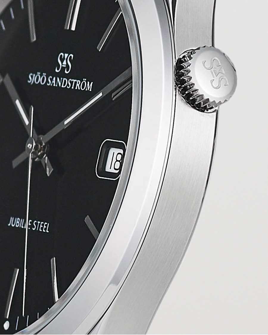 Heren | Sjöö Sandström Jubilee Steel Quartz 40mm Black/Steel | Sjöö Sandström | Jubilee Steel Quartz 40mm Black/Steel