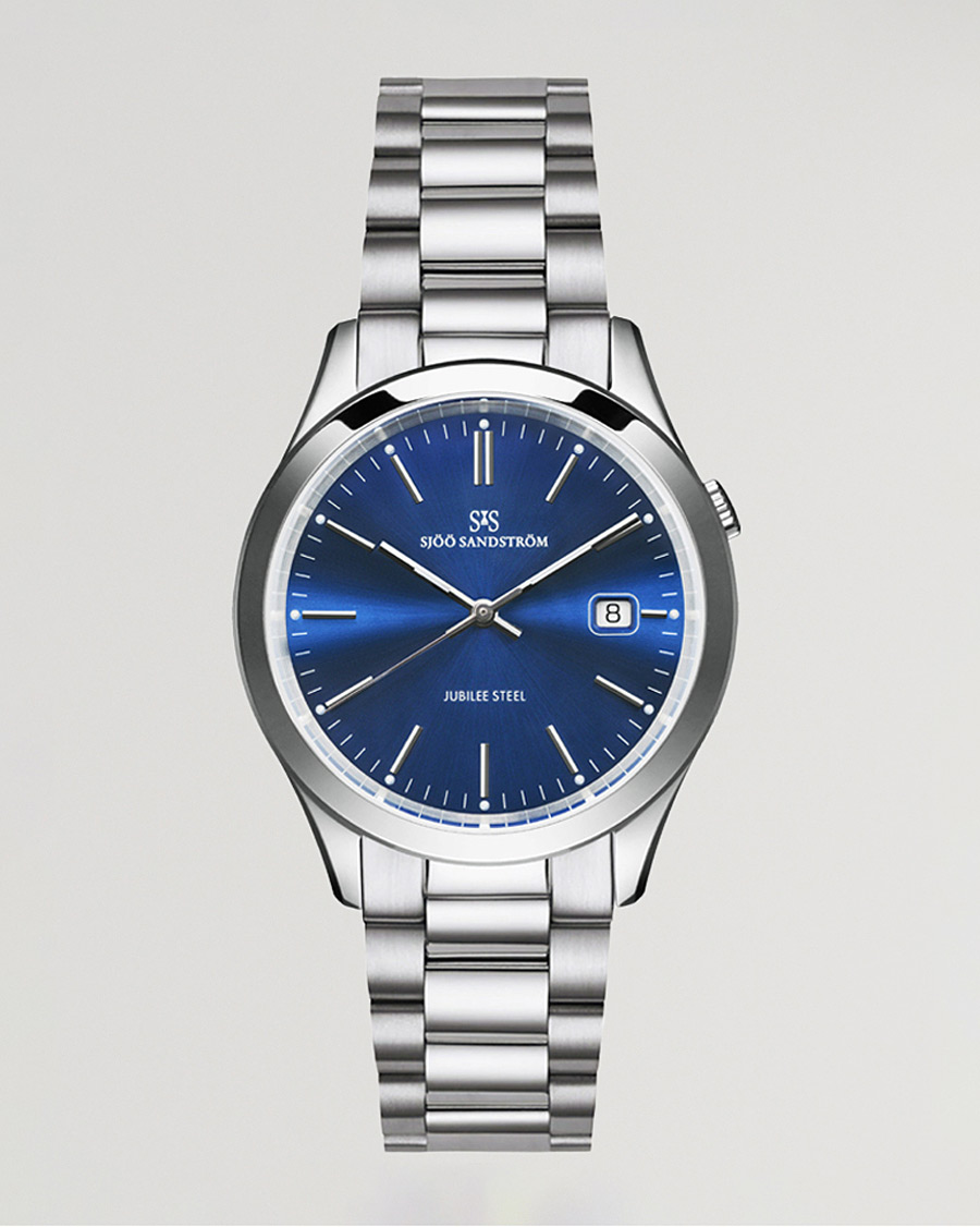 Heren | Sjöö Sandström Jubilee Steel Quartz 40mm Blue/Steel | Sjöö Sandström | Jubilee Steel Quartz 40mm Blue/Steel
