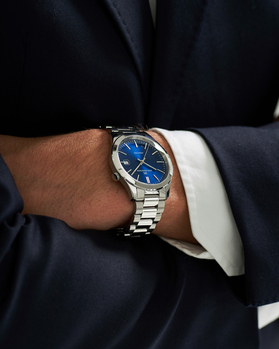 Heren | Sjöö Sandström Jubilee Steel Quartz 40mm Blue/Steel | Sjöö Sandström | Jubilee Steel Quartz 40mm Blue/Steel