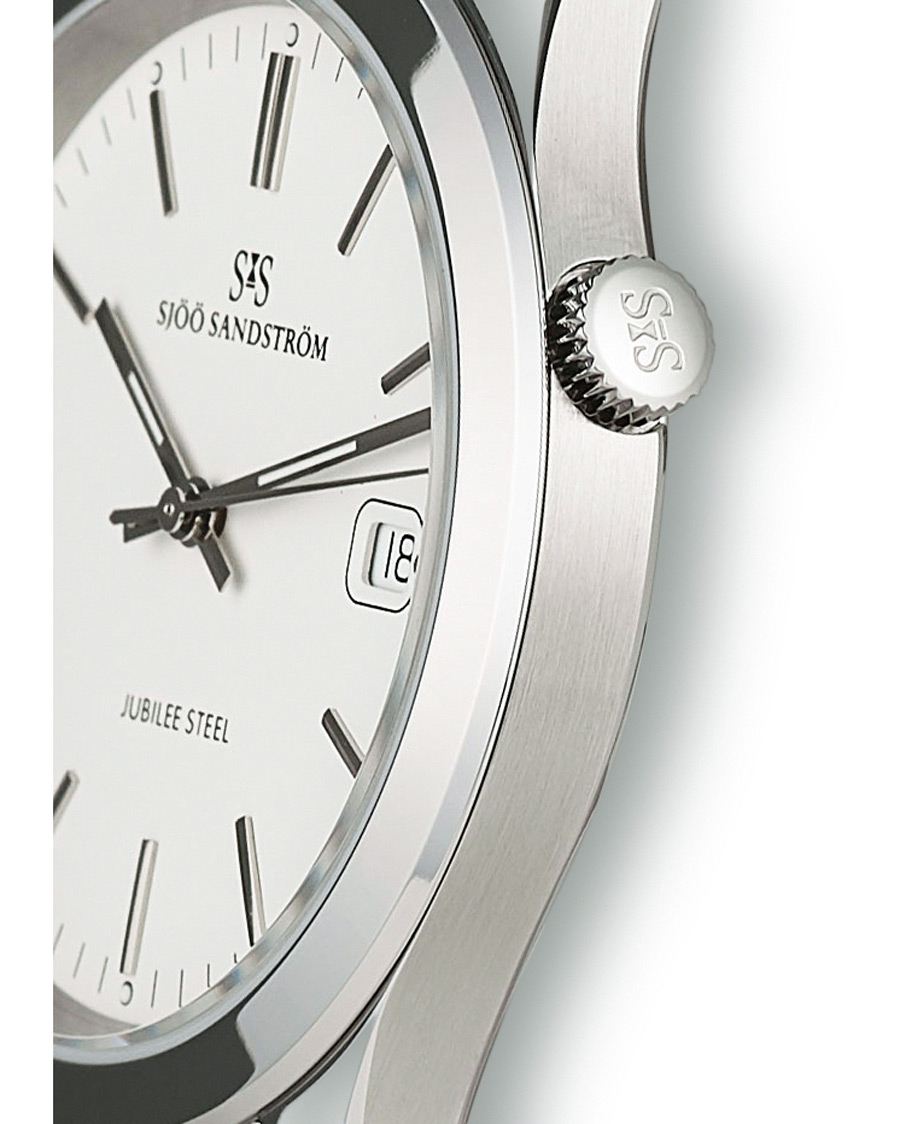 Heren | Sjöö Sandström Jubilee Steel Quartz 40mm White/Steel | Sjöö Sandström | Jubilee Steel Quartz 40mm White/Steel