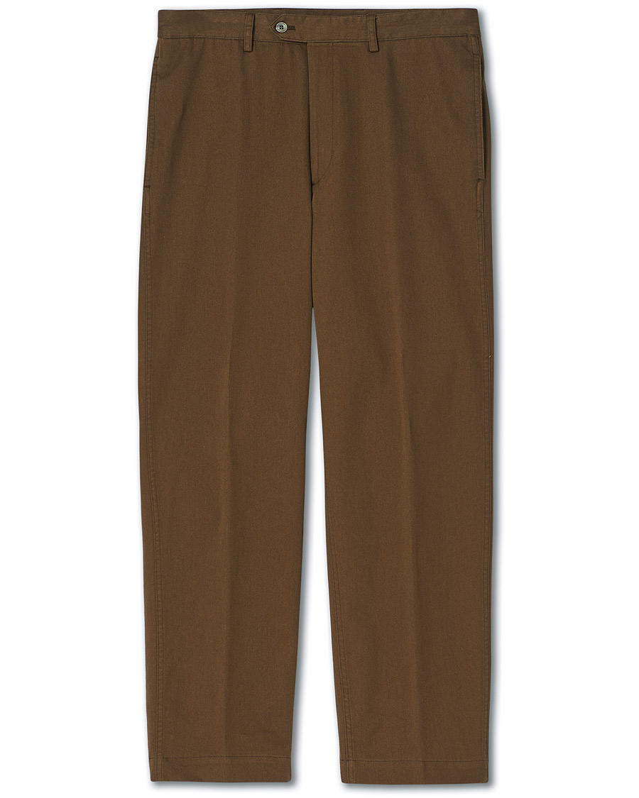 Homme | Pantalons | Oscar Jacobson | Tanker Washed Cotton Trousers Army Brown