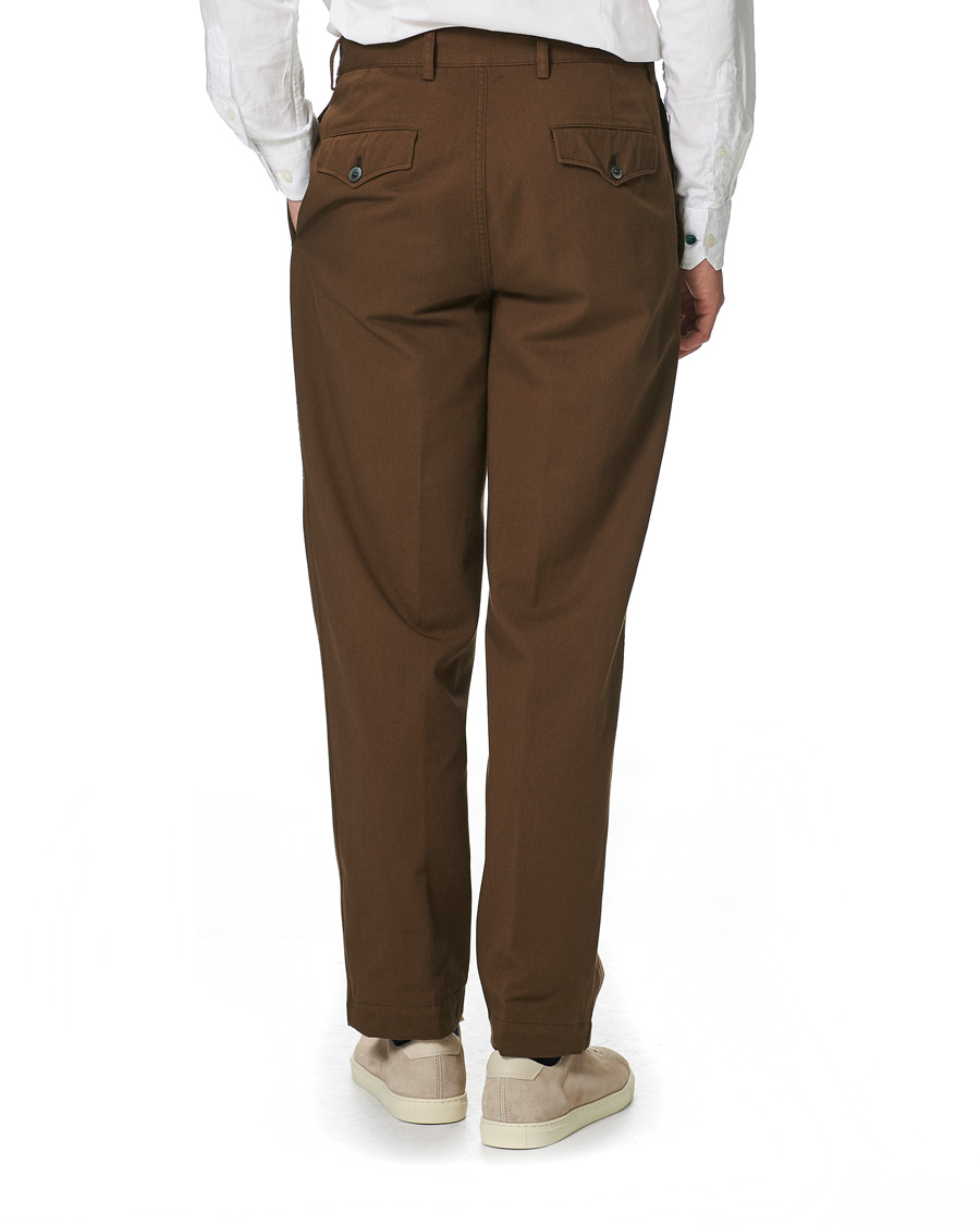 Homme | Pantalons | Oscar Jacobson | Tanker Washed Cotton Trousers Army Brown