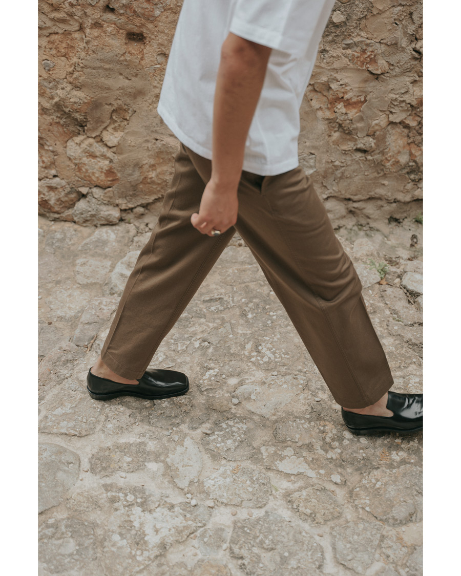 Homme | Pantalons | Oscar Jacobson | Tanker Washed Cotton Trousers Army Brown