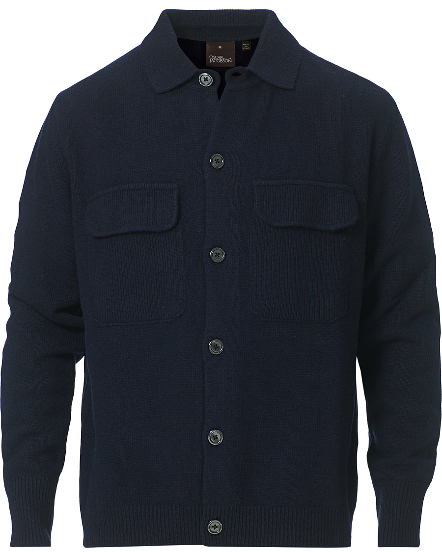 Homme | Pulls Et Tricots | Oscar Jacobson | Logan Wool Cardigan Navy