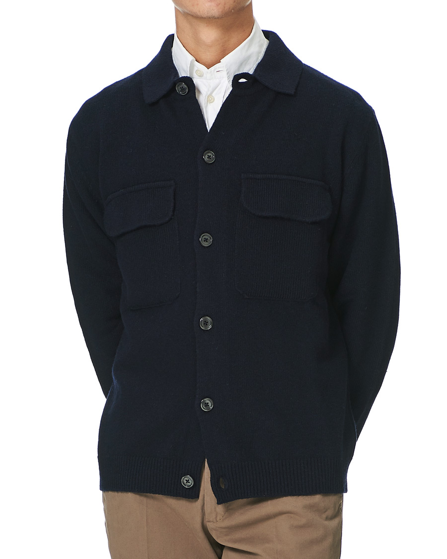 Homme | Pulls Et Tricots | Oscar Jacobson | Logan Wool Cardigan Navy