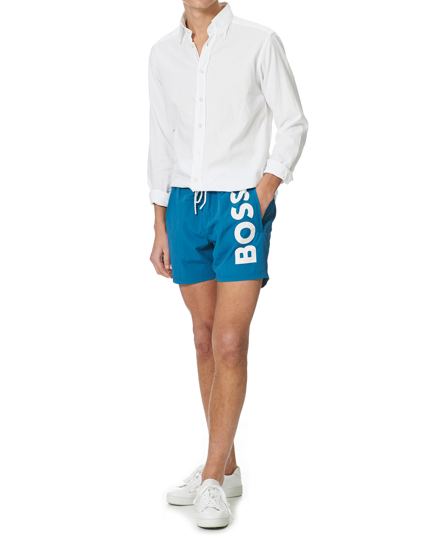 Homme | Maillots De Bain | BOSS BLACK | BOSS Octopus Logo Swimtrunks Open Green