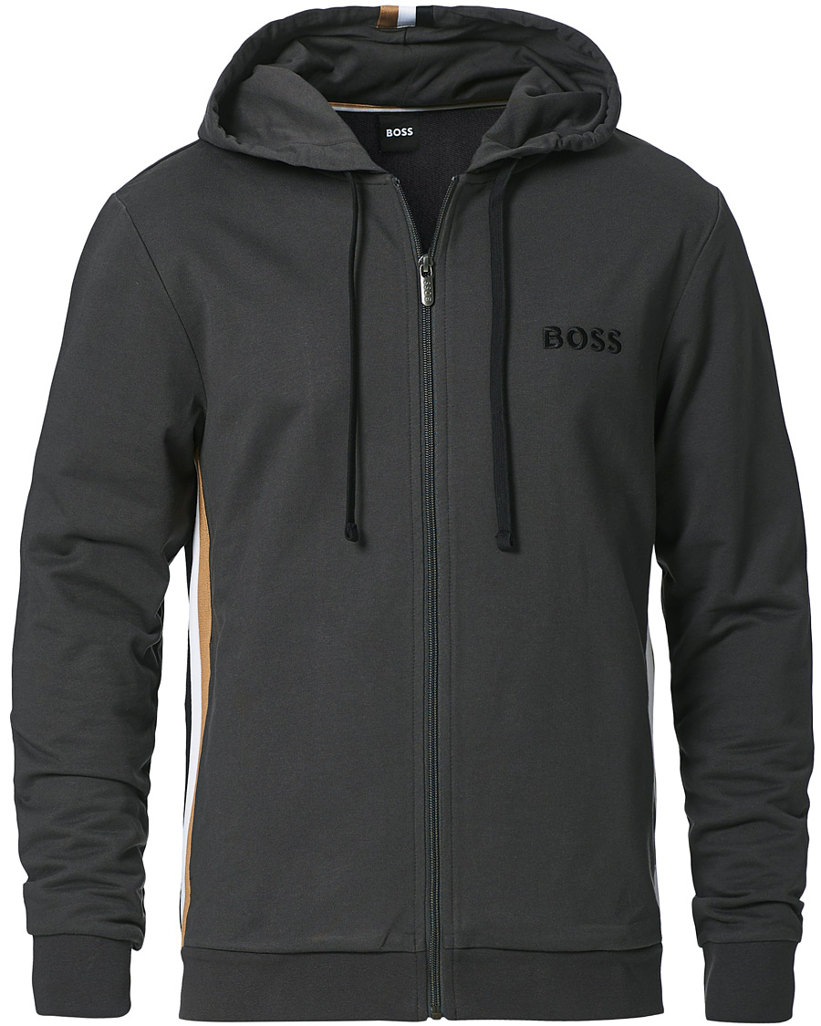 Homme | Pulls Et Tricots | BOSS BLACK | BOSS Heritage Tracksuit Full-Zip Hoodie Dark Grey