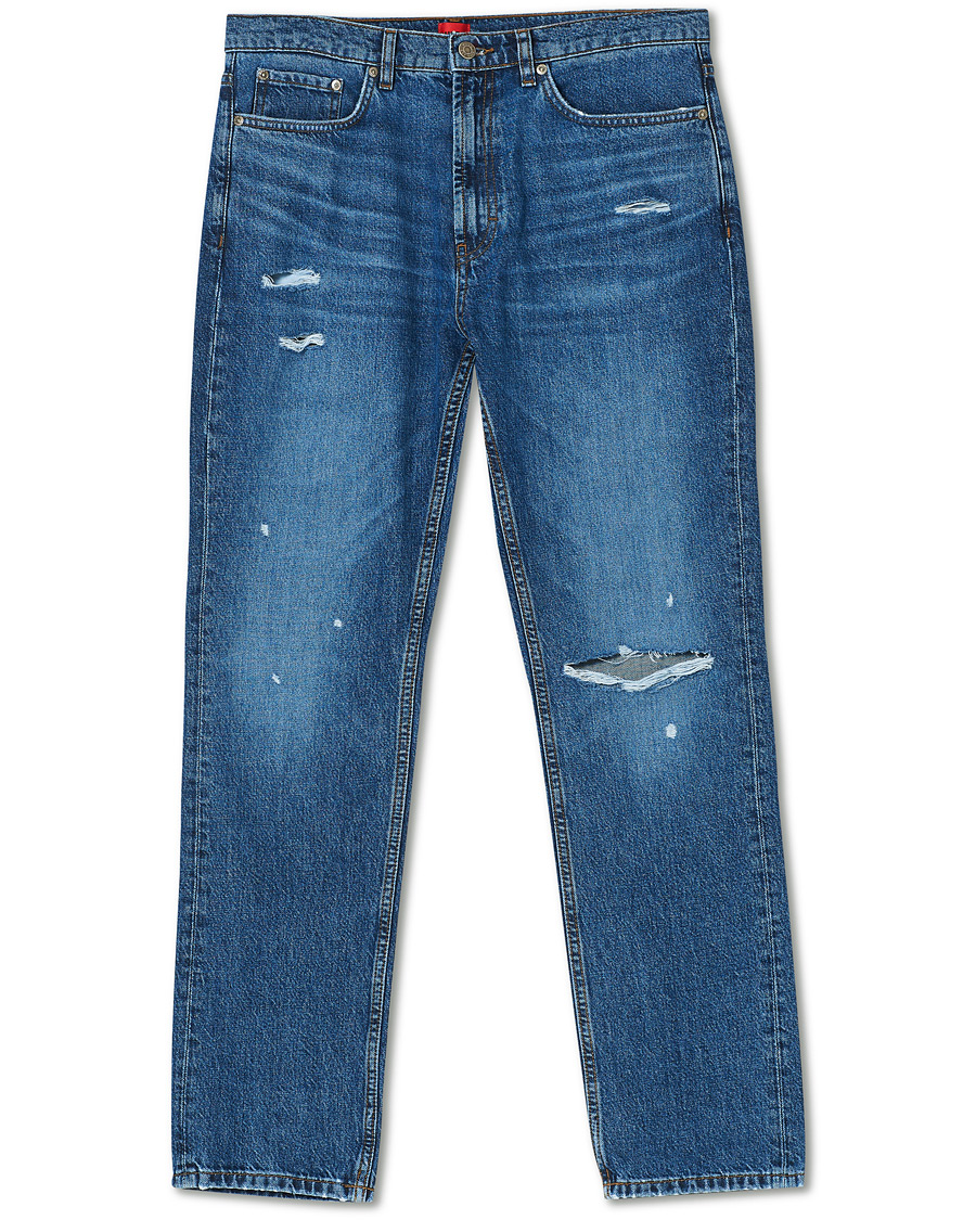 Homme | Jeans | HUGO | 677 Regular Fit Distressed Jeans Medium Blue