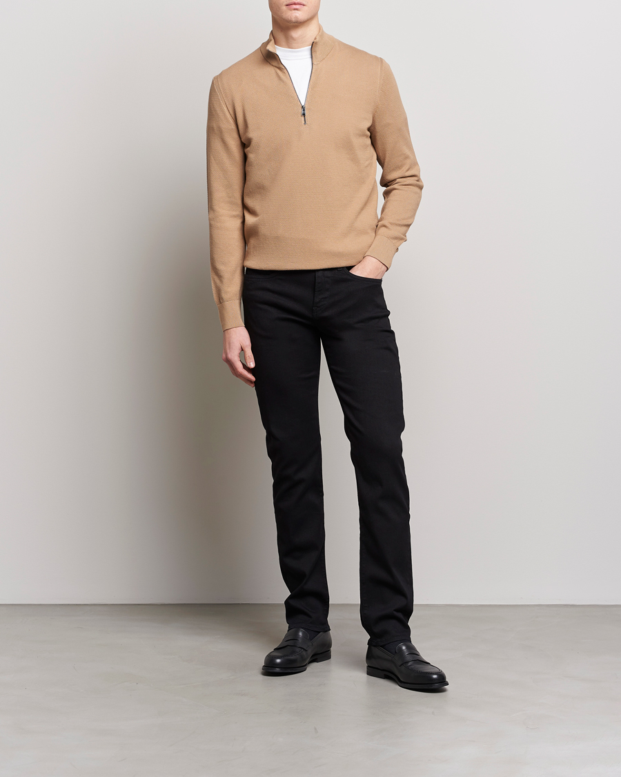 Heren | Truien | BOSS BLACK | Ebrando Half-Zip Medium Beige