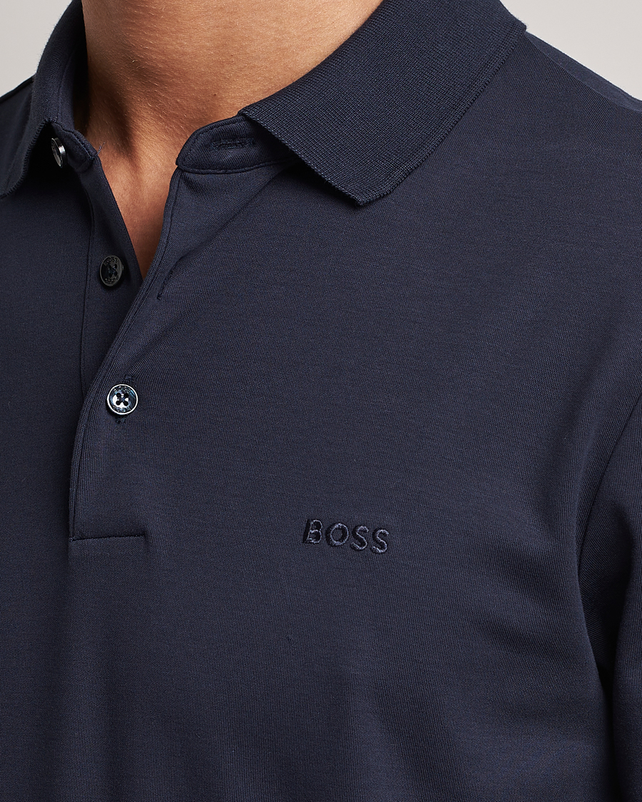 Heren | Truien | BOSS BLACK | Pado Knitted Polo Shirt Dark Blue