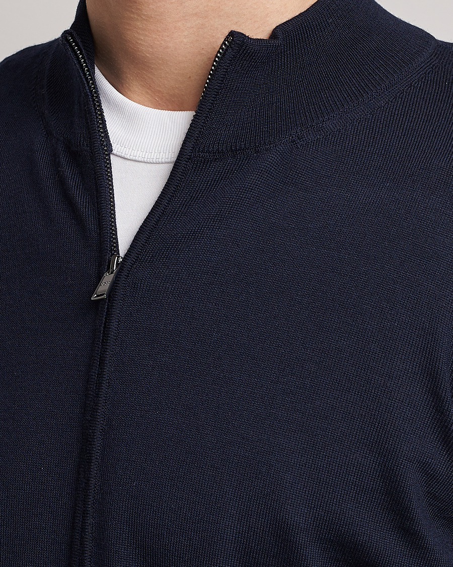 Homme | Pulls Et Tricots | BOSS BLACK | Balonso Full-Zip Sweater Dark Blue