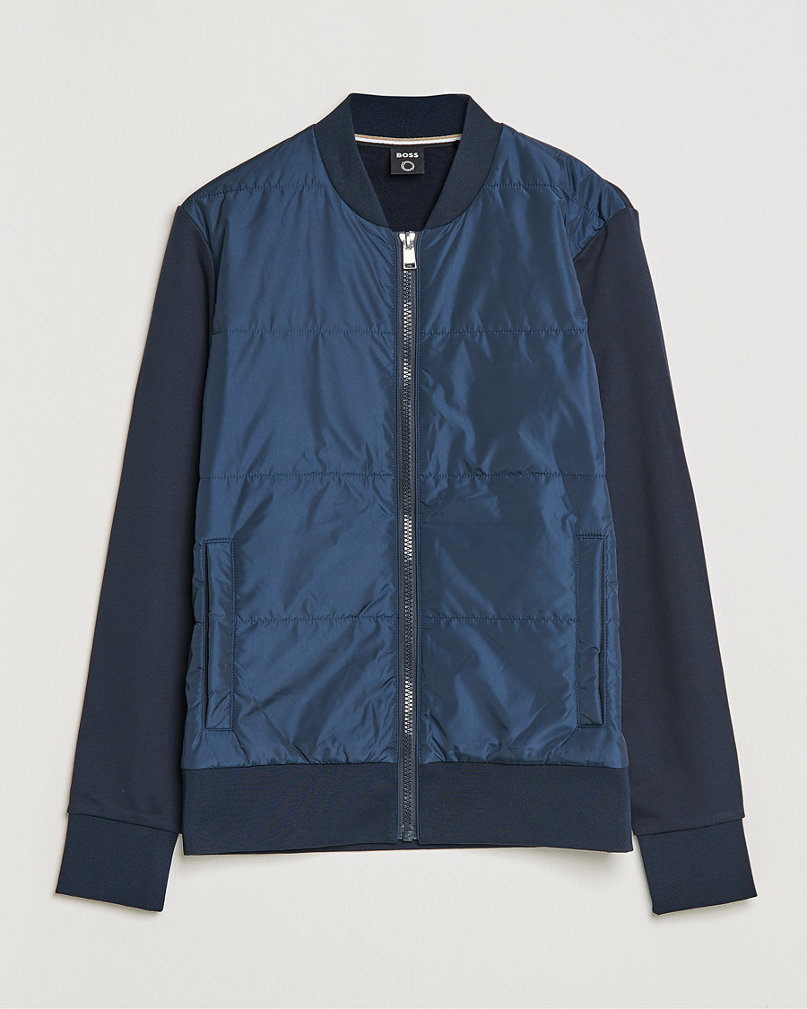 Heren | Jassen | BOSS BLACK | BOSS Skiles Hybrid Bomber Jacket Dark Blue