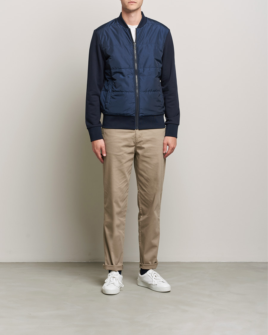 Heren | Jassen | BOSS BLACK | BOSS Skiles Hybrid Bomber Jacket Dark Blue