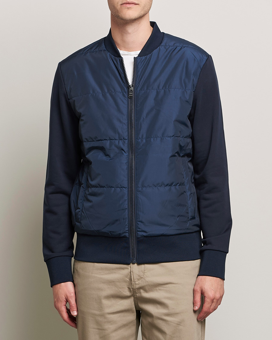 Heren | Jassen | BOSS BLACK | BOSS Skiles Hybrid Bomber Jacket Dark Blue
