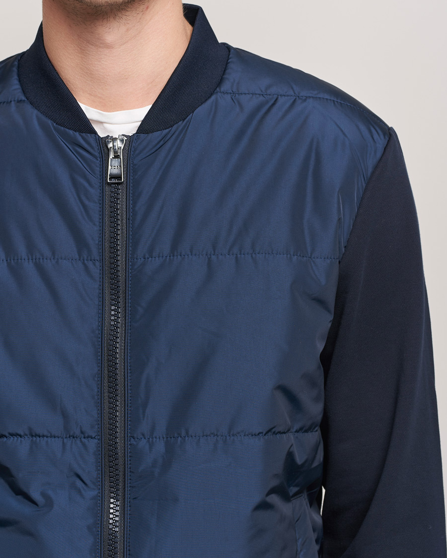 Heren | Jassen | BOSS BLACK | BOSS Skiles Hybrid Bomber Jacket Dark Blue