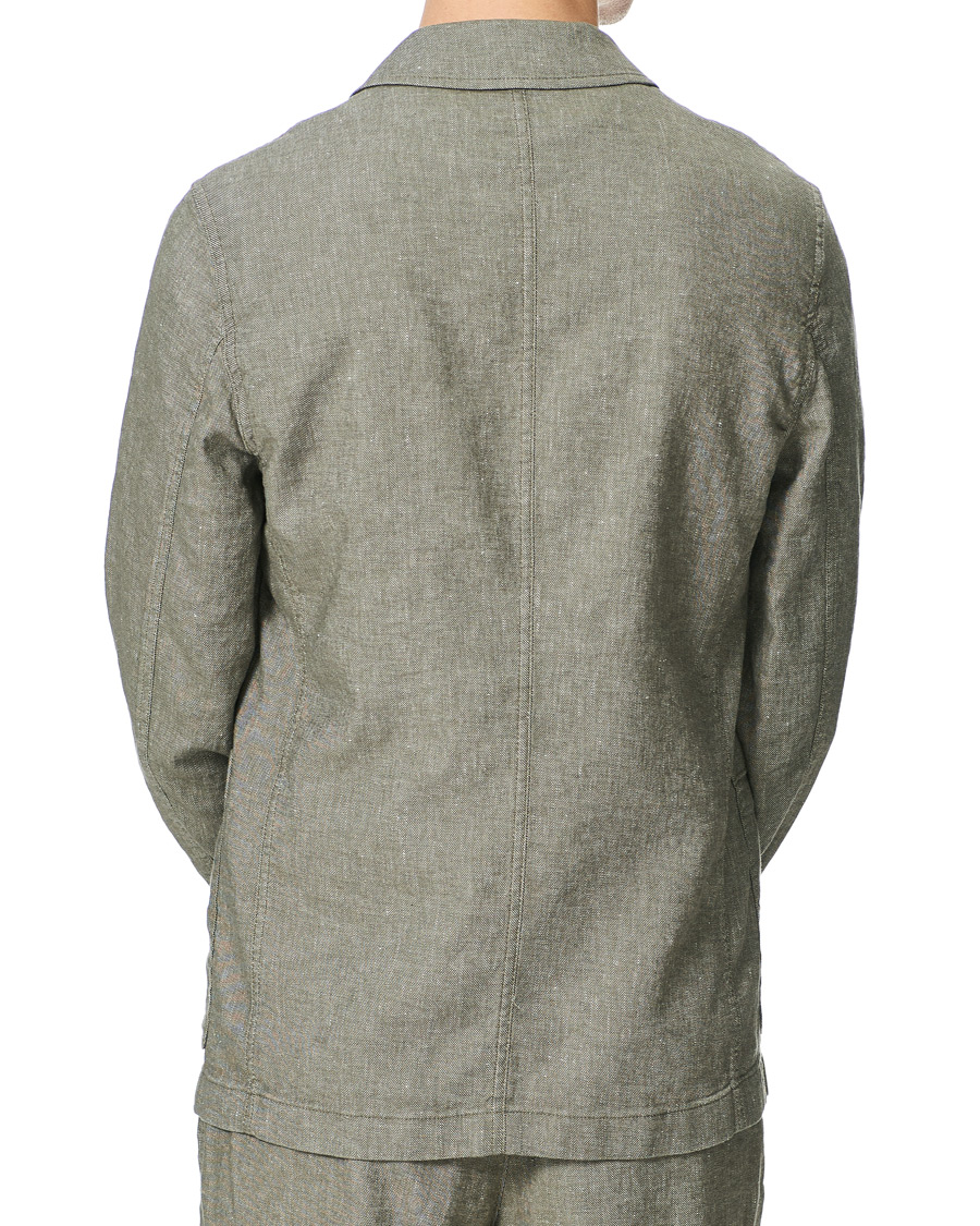 Heren | Blazers | BOSS BLACK | BOSS Carper Cotton/Linen Workwear Jacket Open Green
