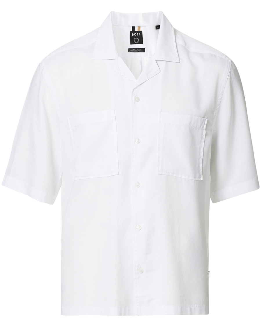 Heren | Overhemden | BOSS BLACK | BOSS Lars Resort Collar Short Sleeve Shirt White
