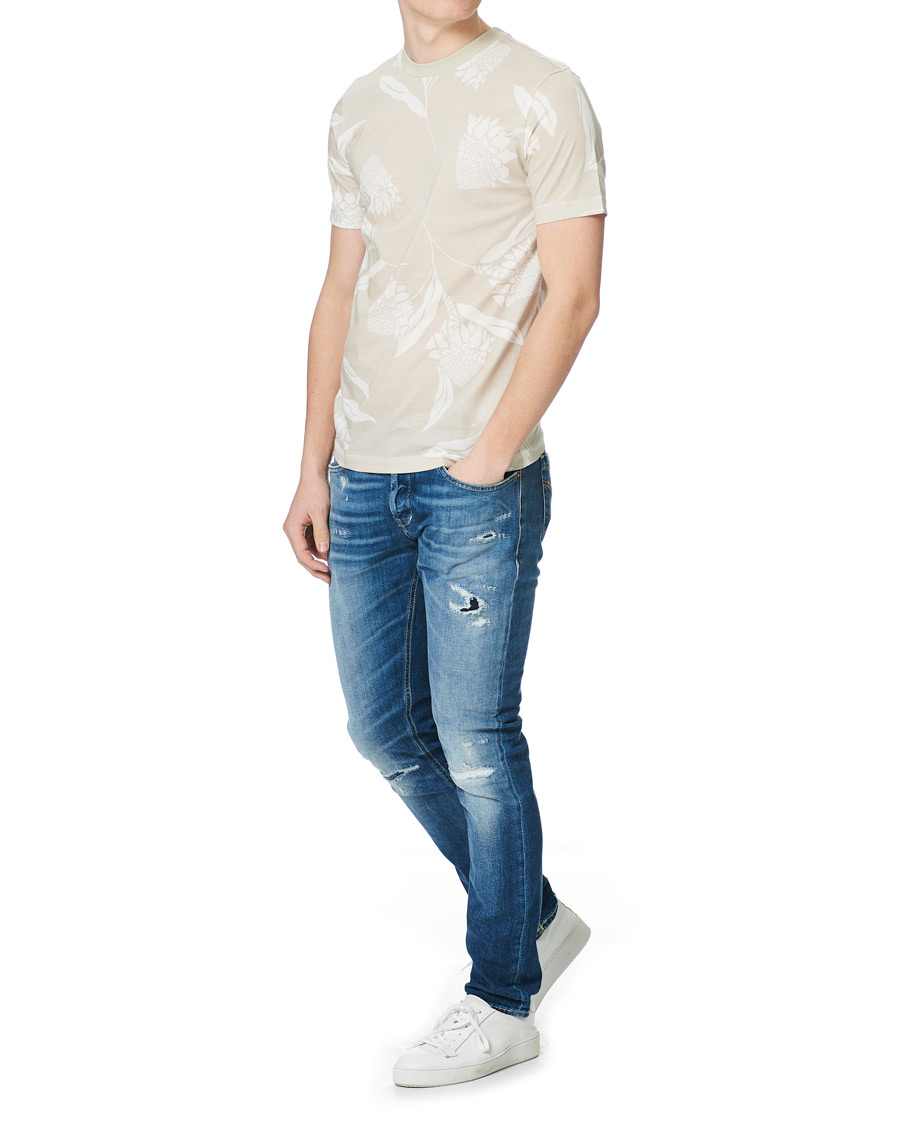 Homme | T-shirts | BOSS BLACK | BOSS Tessler Printed Flower Tee Light Beige