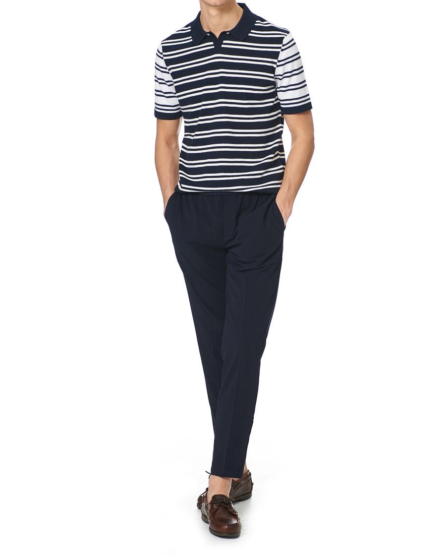 Homme | Pulls Et Tricots | BOSS BLACK | BOSS Erroi Knitted Striped Polo Blue/White