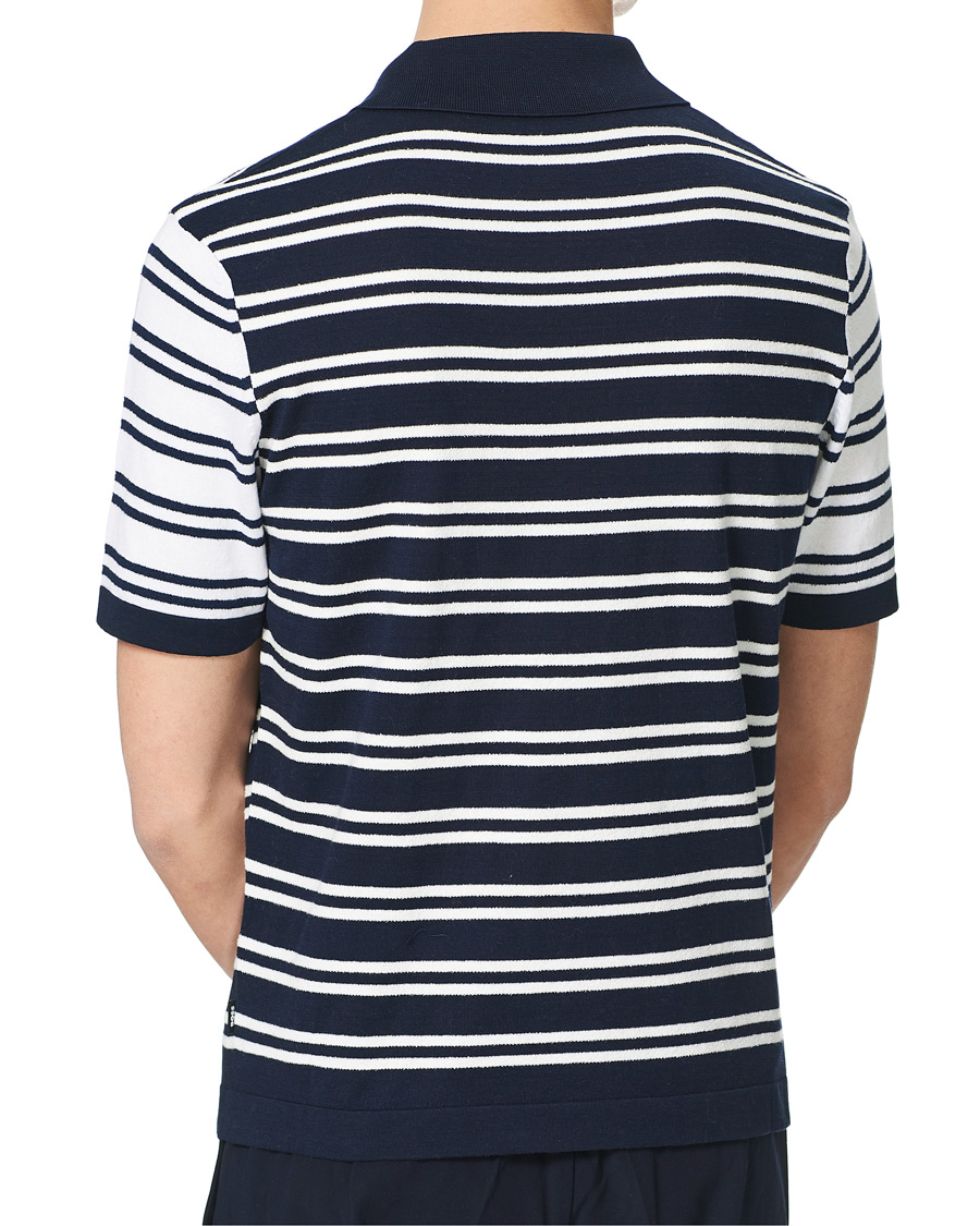 Homme | Pulls Et Tricots | BOSS BLACK | BOSS Erroi Knitted Striped Polo Blue/White