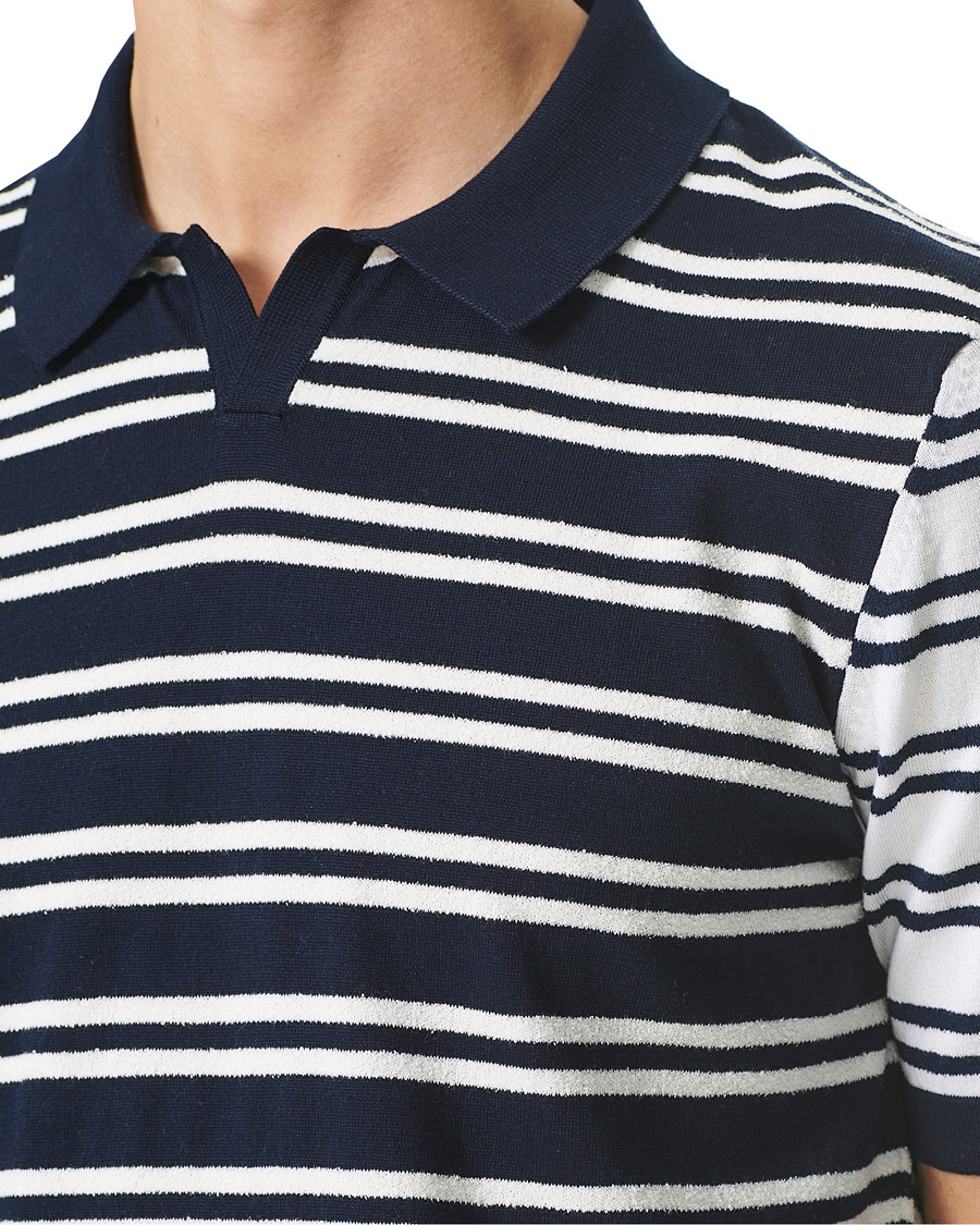 Homme | Pulls Et Tricots | BOSS BLACK | BOSS Erroi Knitted Striped Polo Blue/White