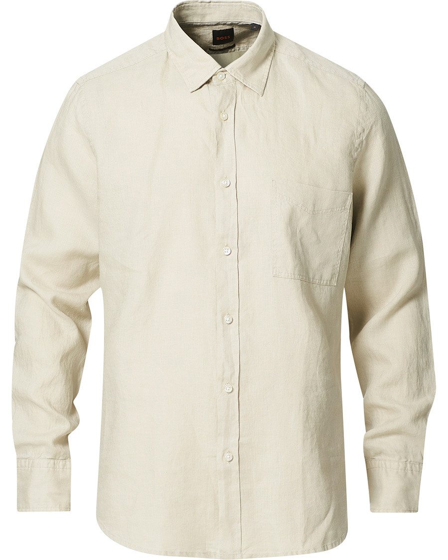 Homme | Chemises | BOSS ORANGE | BOSS Casual Relegent Linen Shirt Light Beige