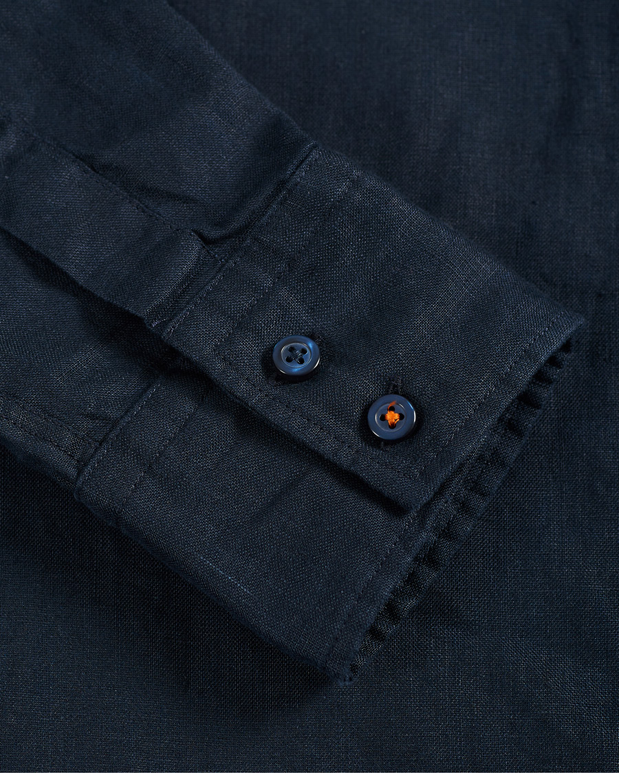 Homme | Chemises | BOSS ORANGE | BOSS Casual Relegent Linen Shirt Dark Blue