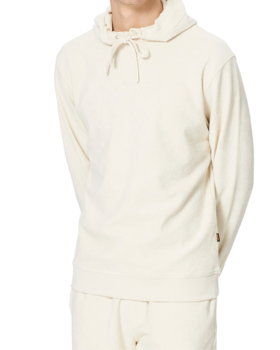 Heren | Truien | BOSS ORANGE | BOSS Casual Wetowel Terry Hoodie Open White