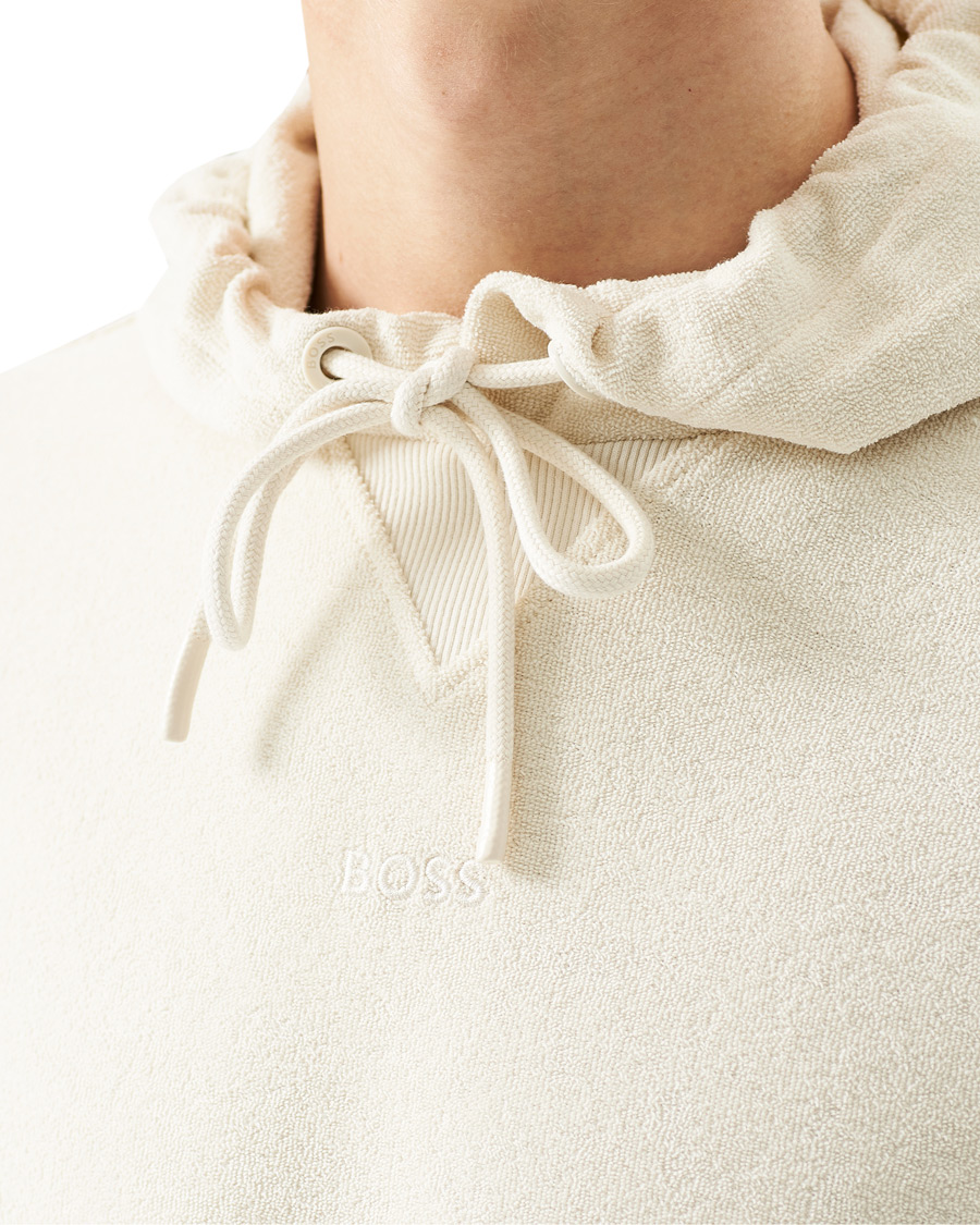 Heren | Truien | BOSS ORANGE | BOSS Casual Wetowel Terry Hoodie Open White