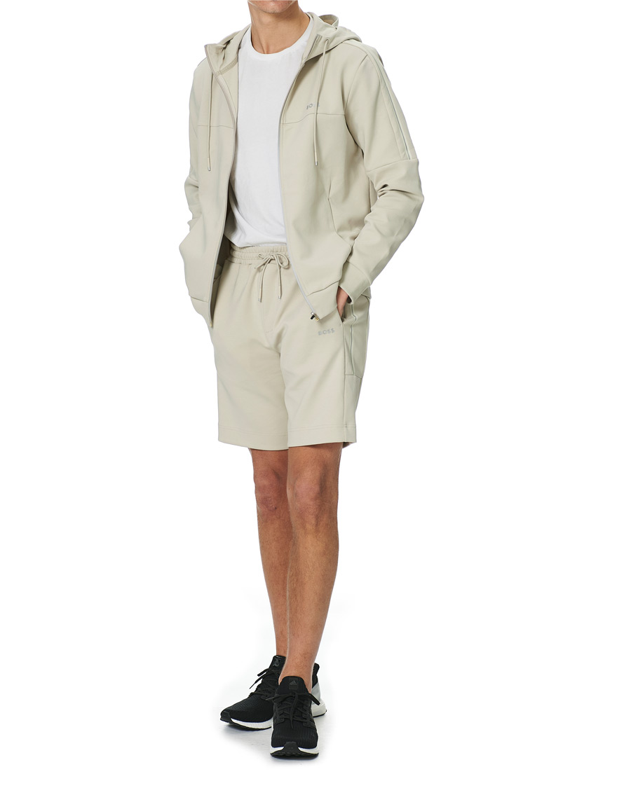 Homme | Pulls Et Tricots | BOSS GREEN | BOSS Athleisure Saggy Full Zip Hoodie Light Beige