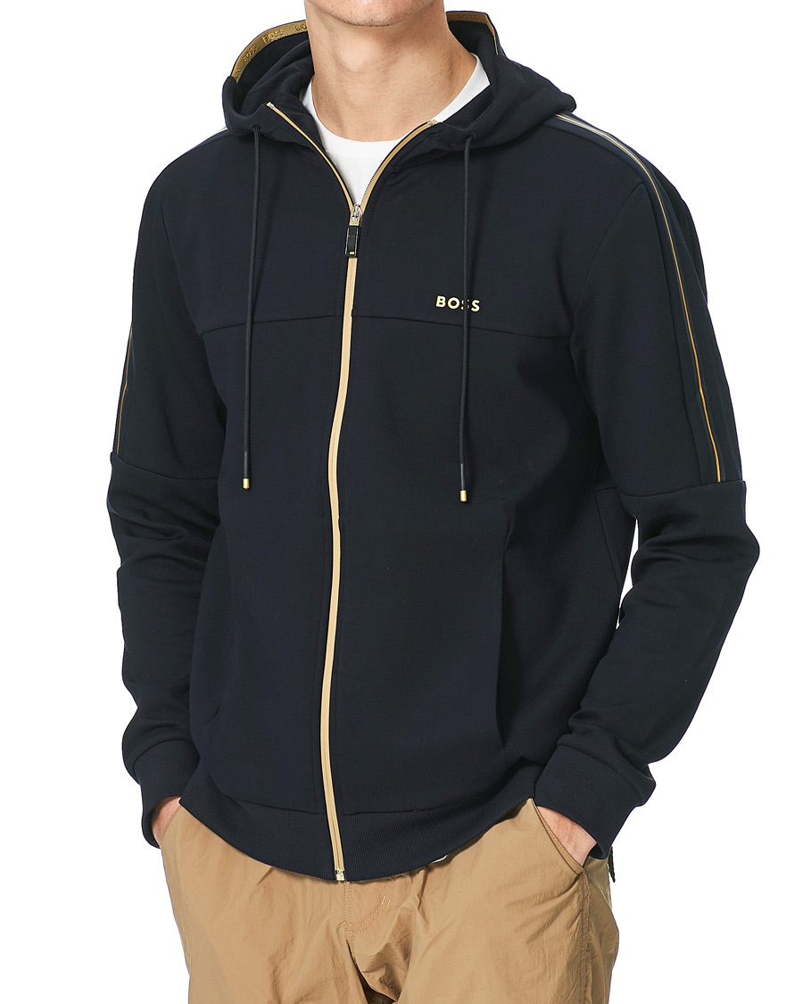 Heren | Truien | BOSS GREEN | BOSS Athleisure Saggy Full Zip Hoodie Dark Blue
