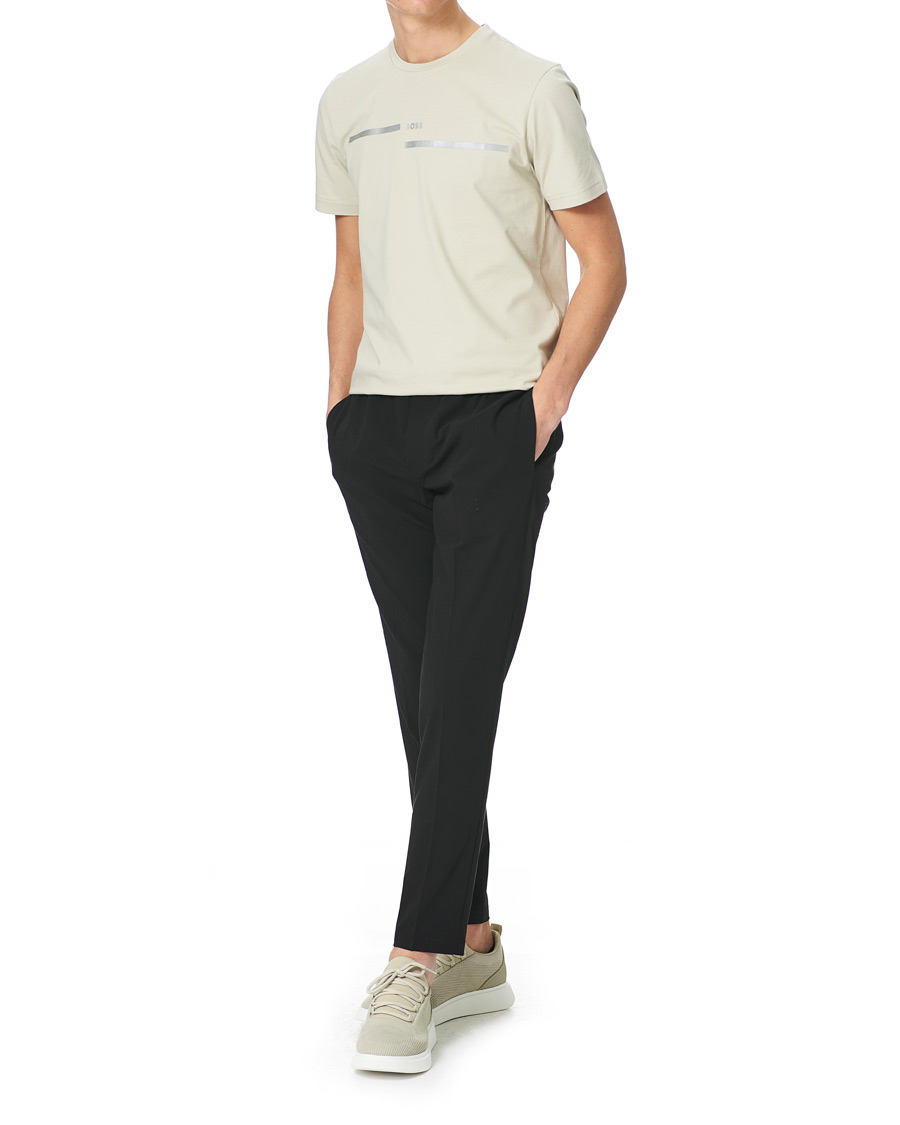 Homme | T-shirts | BOSS GREEN | BOSS Athleisure Taped Logo Crew Neck Tee Light Beige