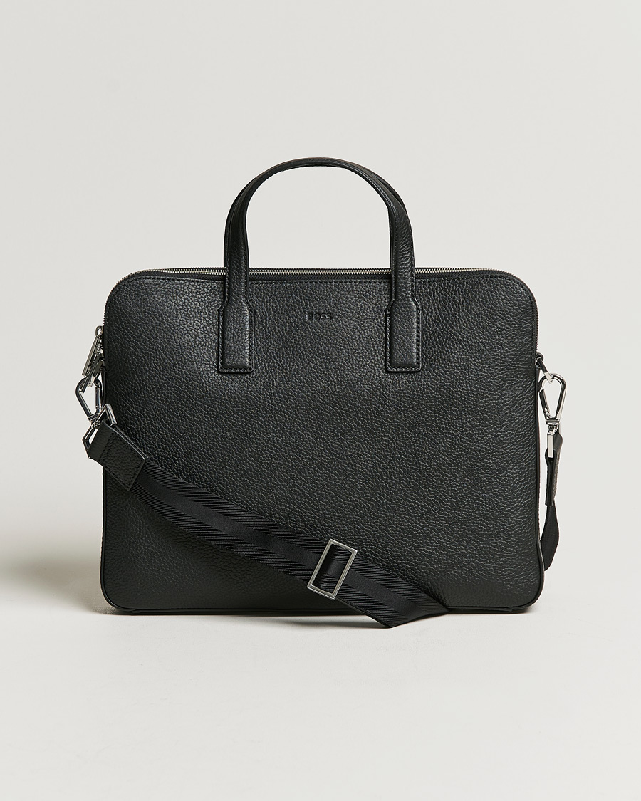 Heren | Tassen | BOSS BLACK | Crosstown Slim Computer Leather Bag Black