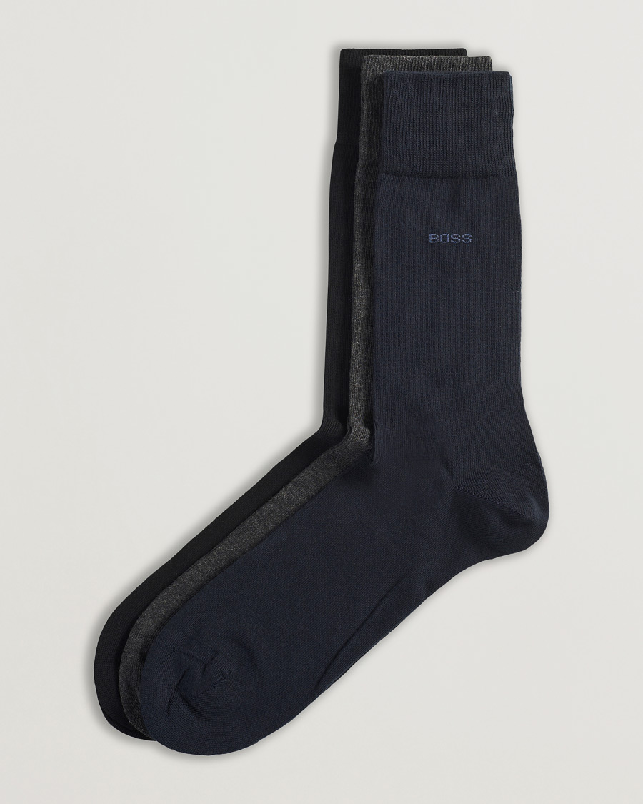 Heren | Ondergoed | BOSS BLACK | 3-Pack RS Uni Socks Navy/Black/Grey