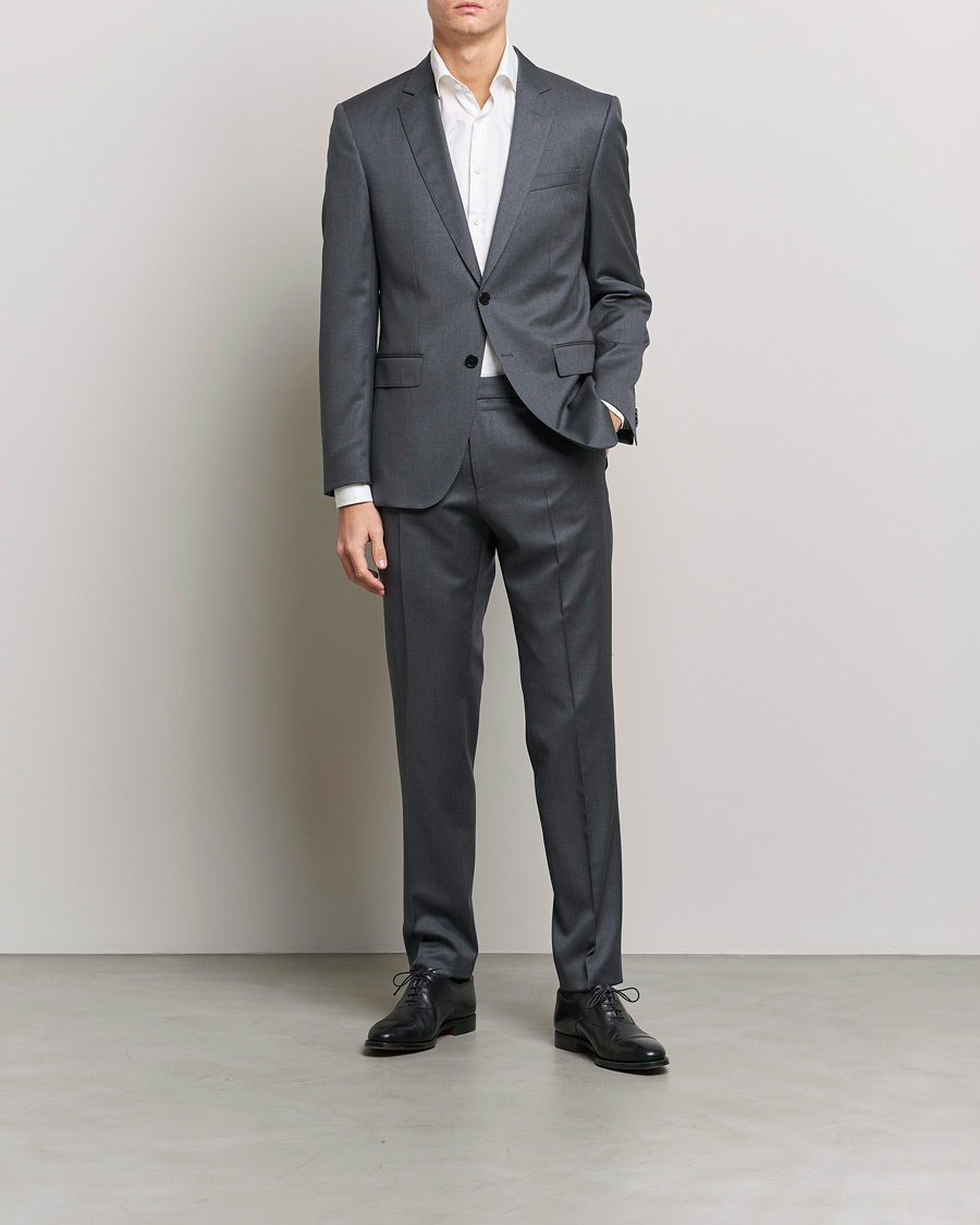 Heren | Broeken | BOSS BLACK | Genius Slim Fit Wool Trousers Dark Grey