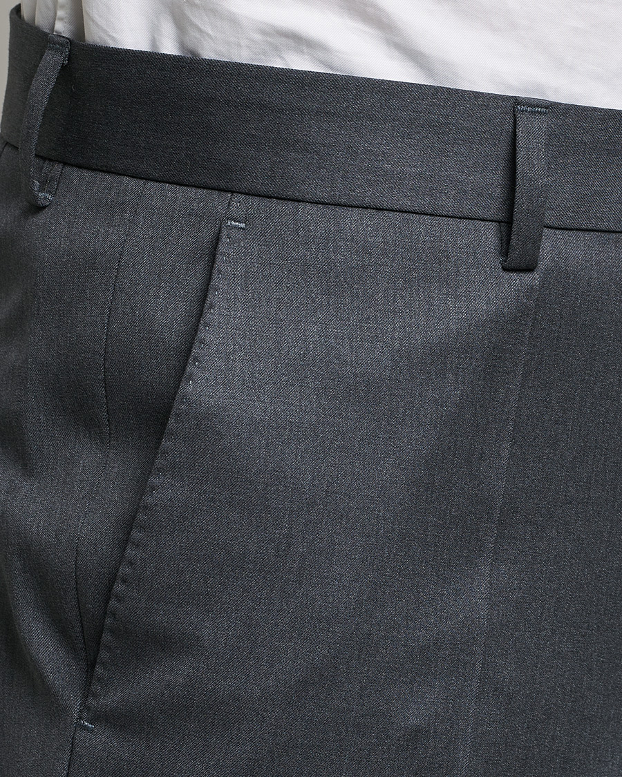 Heren | Broeken | BOSS BLACK | Genius Slim Fit Wool Trousers Dark Grey
