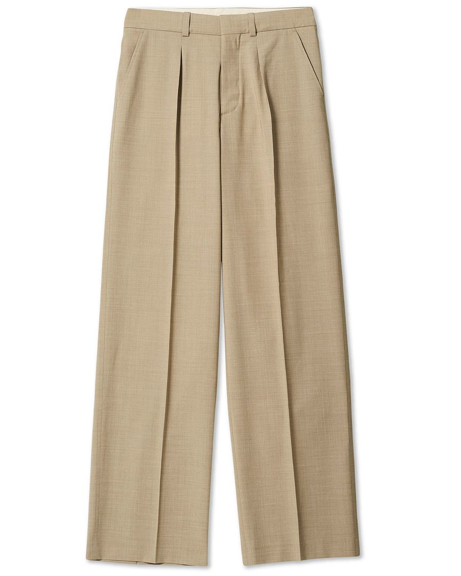 Homme | Pantalons | Nanushka | Pleated Wool Trousers Sand