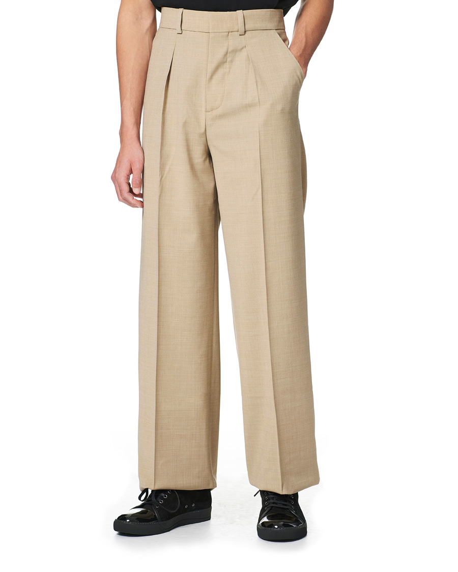 Homme | Pantalons | Nanushka | Pleated Wool Trousers Sand