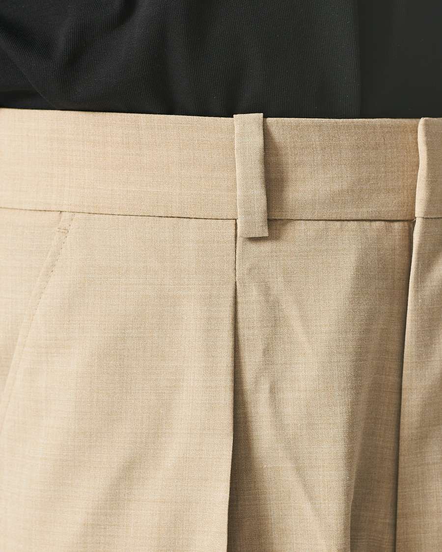 Homme | Pantalons | Nanushka | Pleated Wool Trousers Sand