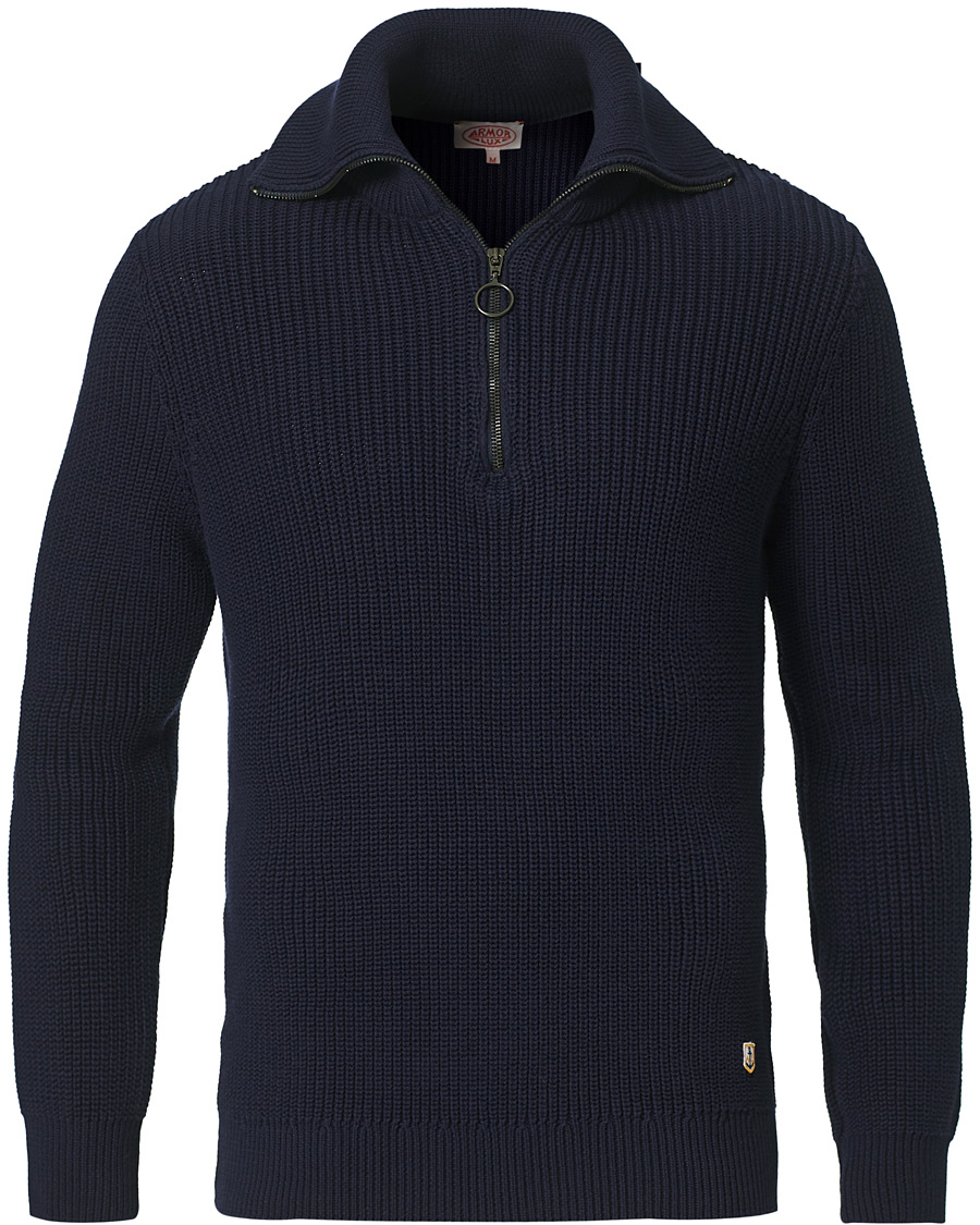 Homme | Pulls Et Tricots | Armor-lux | Pull Camionneur Half Zip Sweater Navire