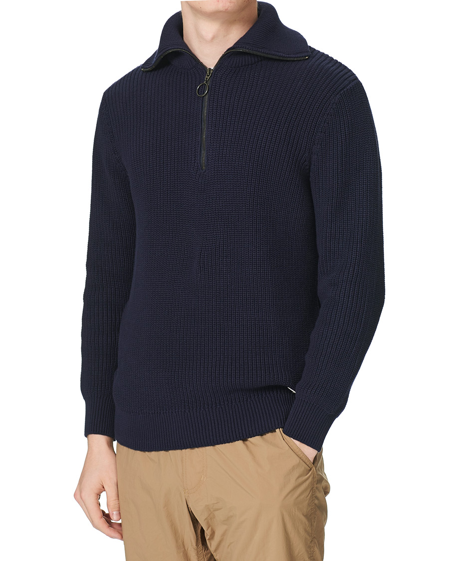 Homme | Pulls Et Tricots | Armor-lux | Pull Camionneur Half Zip Sweater Navire