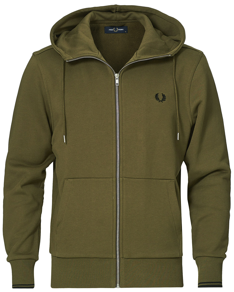 Homme | Pulls Et Tricots | Fred Perry | Hooded Zip Sweatshirt Military Green