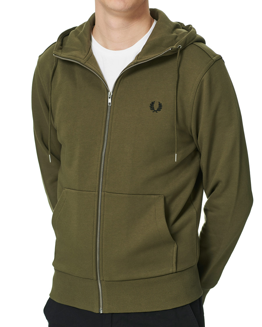 Homme | Pulls Et Tricots | Fred Perry | Hooded Zip Sweatshirt Military Green
