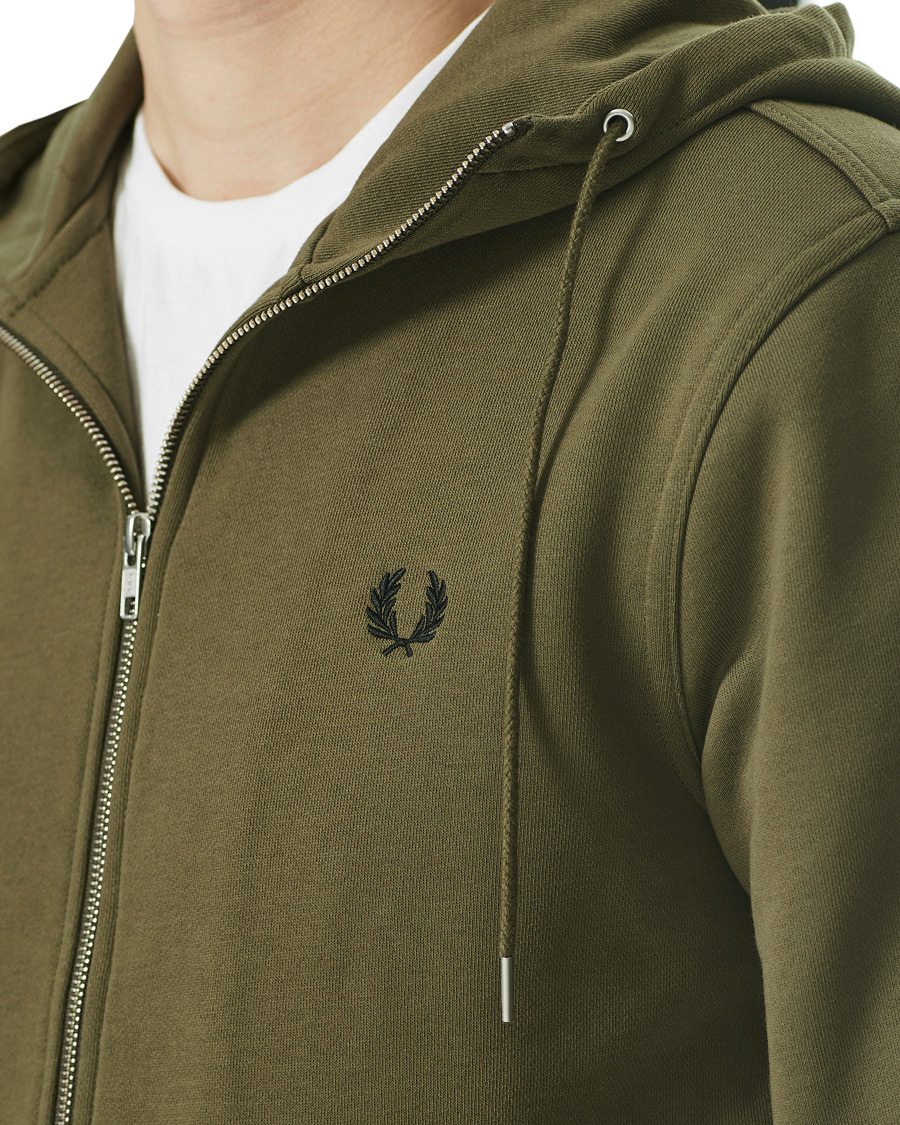 Homme | Pulls Et Tricots | Fred Perry | Hooded Zip Sweatshirt Military Green