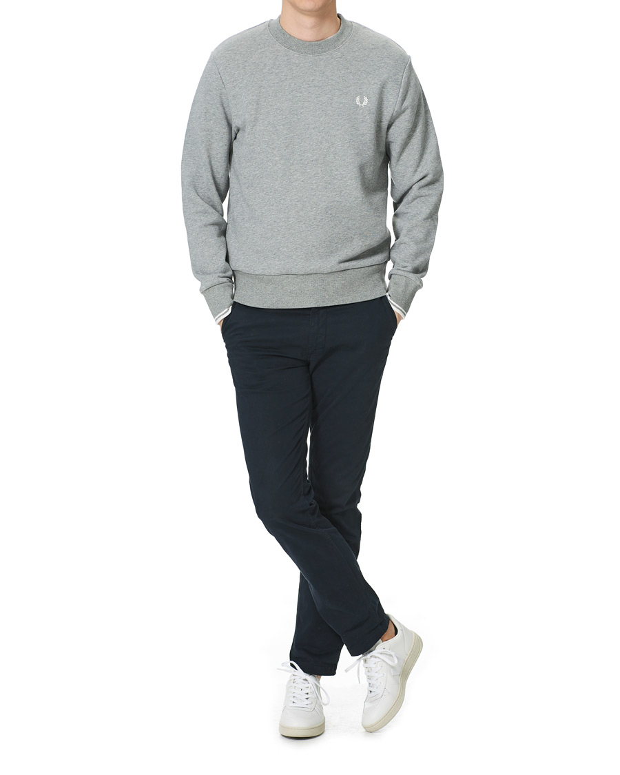 Homme | Pulls Et Tricots | Fred Perry | Crew Neck Sweatshirt Grey Melange