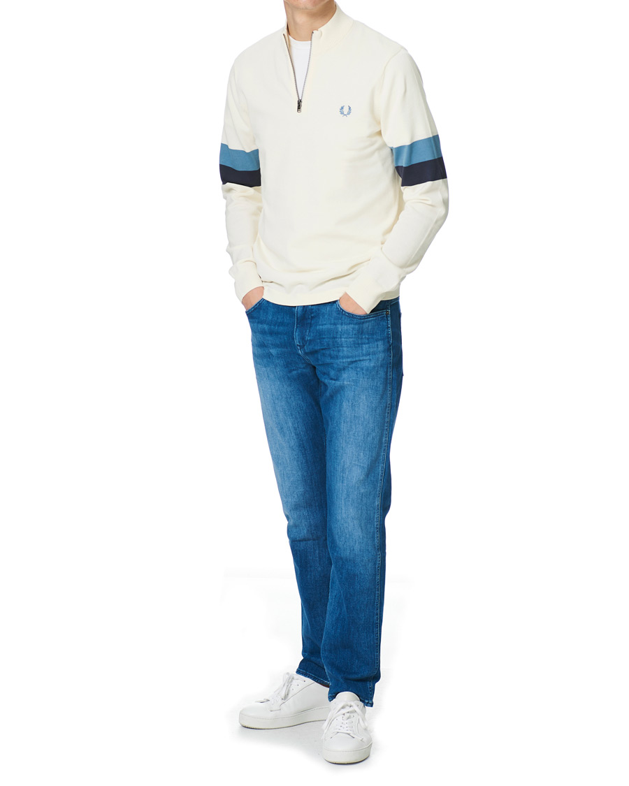 Homme | Pulls Et Tricots | Fred Perry | Funnel Neck Knitted Zip Jumper Ecru