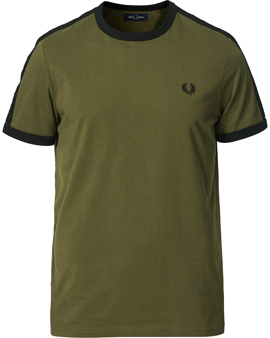 Homme | T-shirts | Fred Perry | Tonal Tape Ringer T-shirt Military Green