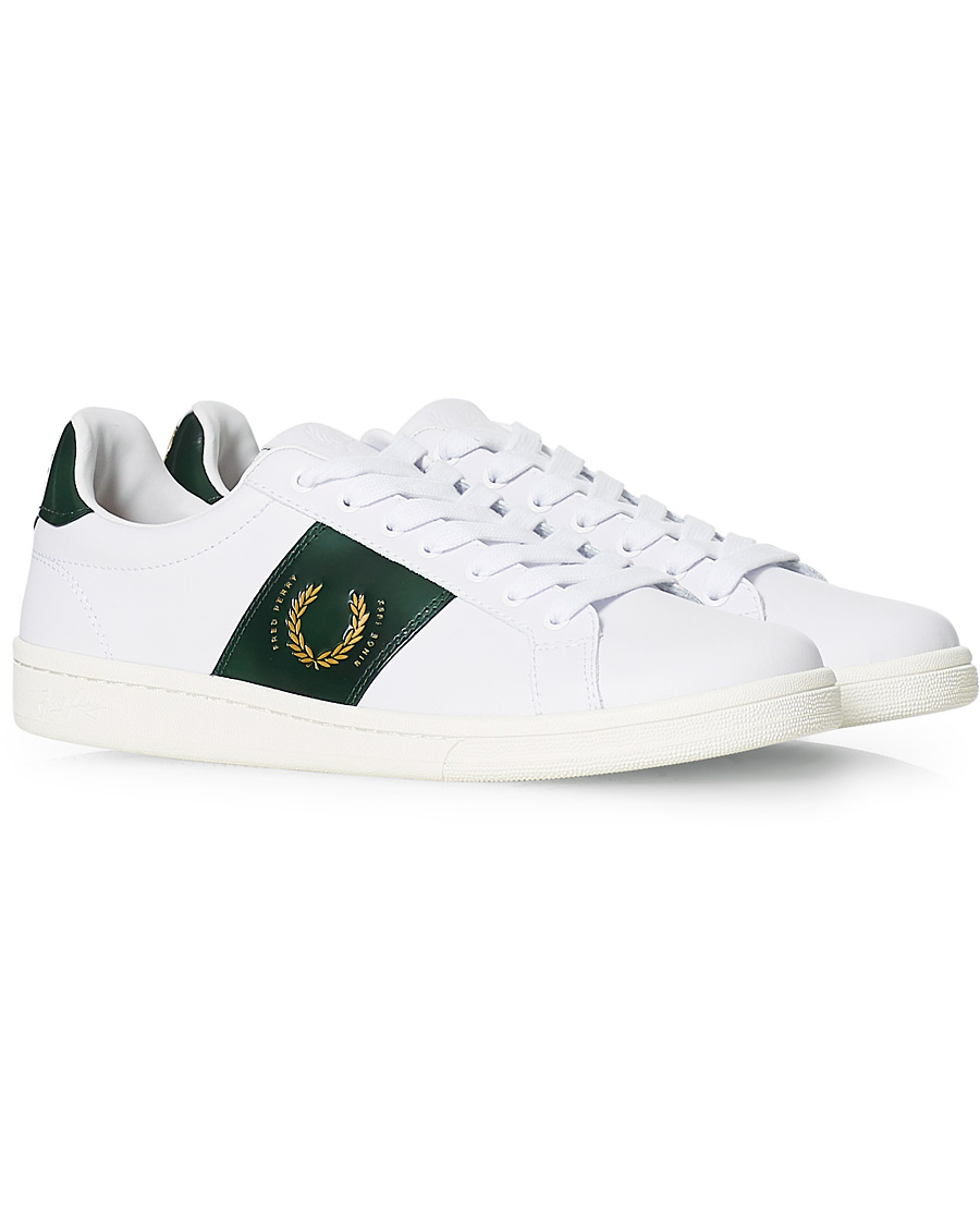 Homme | Fred Perry B721 Leather Branded Sneaker White | Fred Perry | B721 Leather Branded Sneaker White