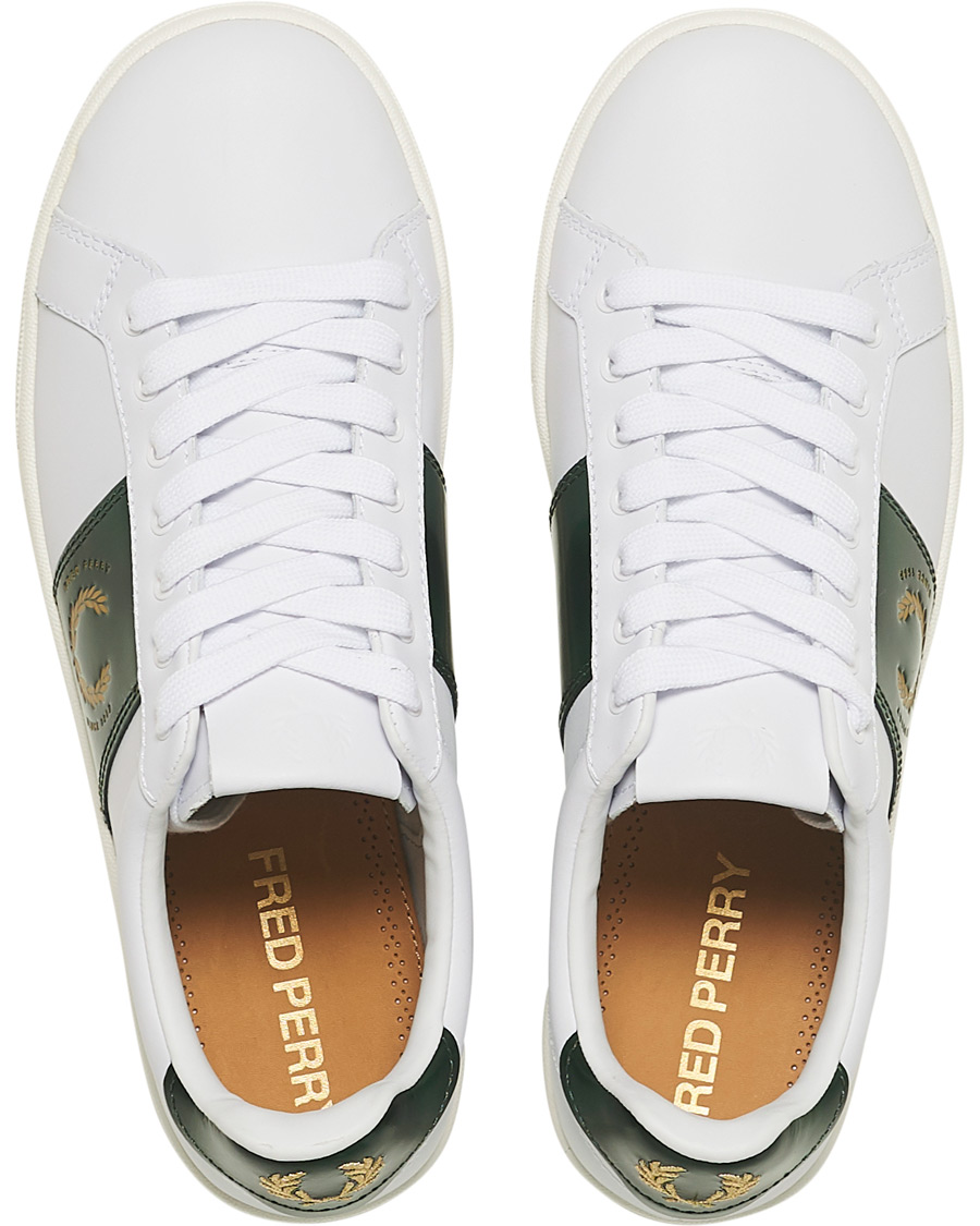 Homme | Fred Perry B721 Leather Branded Sneaker White | Fred Perry | B721 Leather Branded Sneaker White